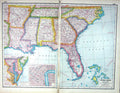 Old Print Hammerton Map C1920 America Florida New Orleans Chesapeake Bay 20th