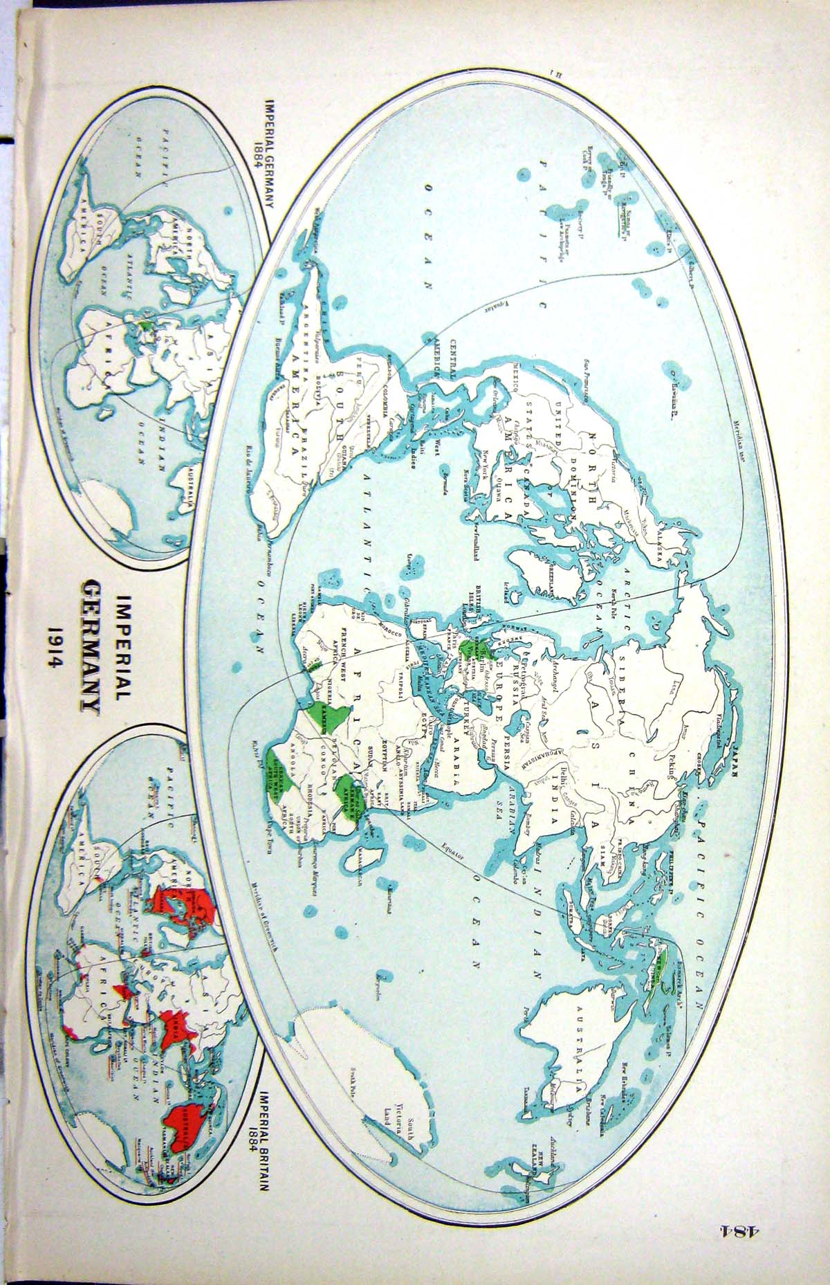 Antique Print Hammerton Map C1920 Europe Imperial Britain Germany Bismarck 20th