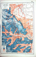Old Print Hammerton Map C1920 Western Front Lens Arras Plan Souchez Lens 20th