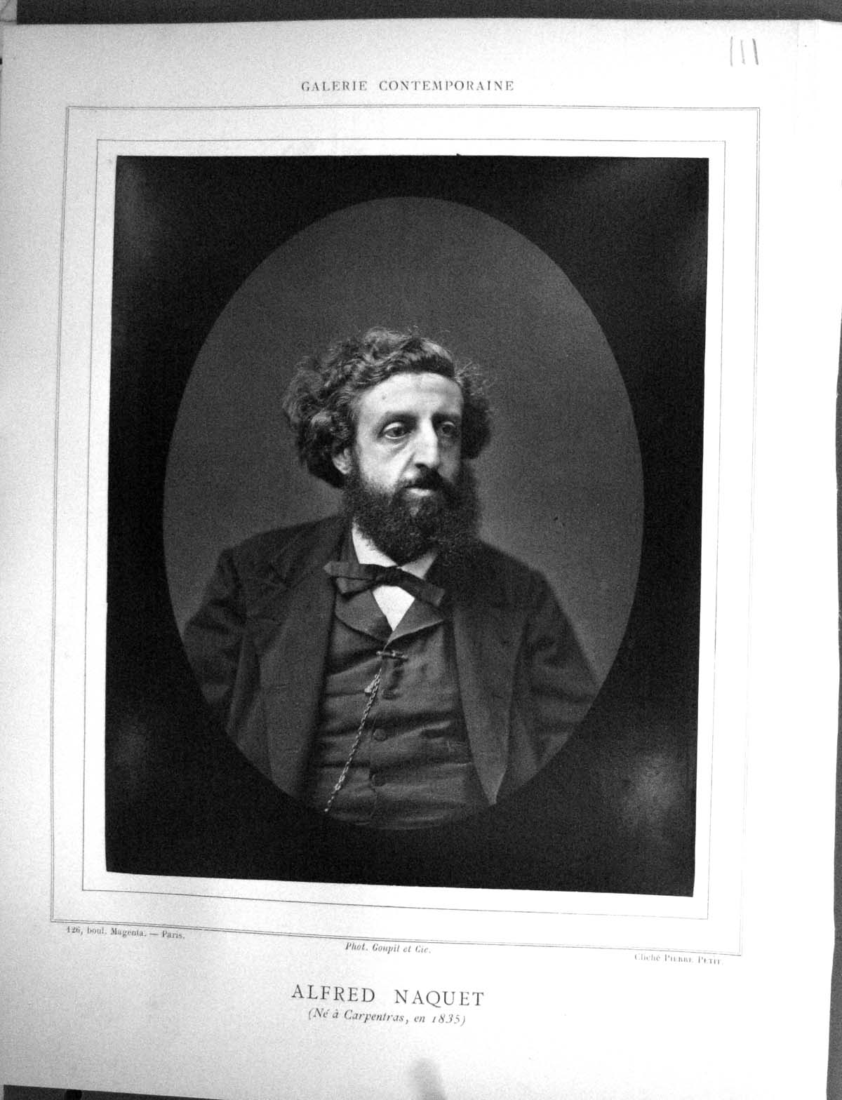 Antique Old Print Galerie Contemporaine 1879 Baschet Portrait Alfred Naquet