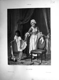 Old Galerie Contemporaine 1879 Baschet Le Lever Maid Girl Cat Joseph Victorian