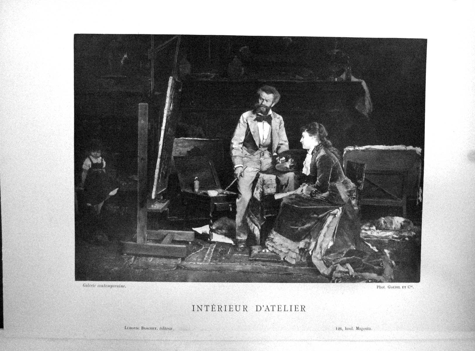Old Galerie Contemporaine 1879 Baschet D'Atelier Artist Munkacsy Sket Victorian