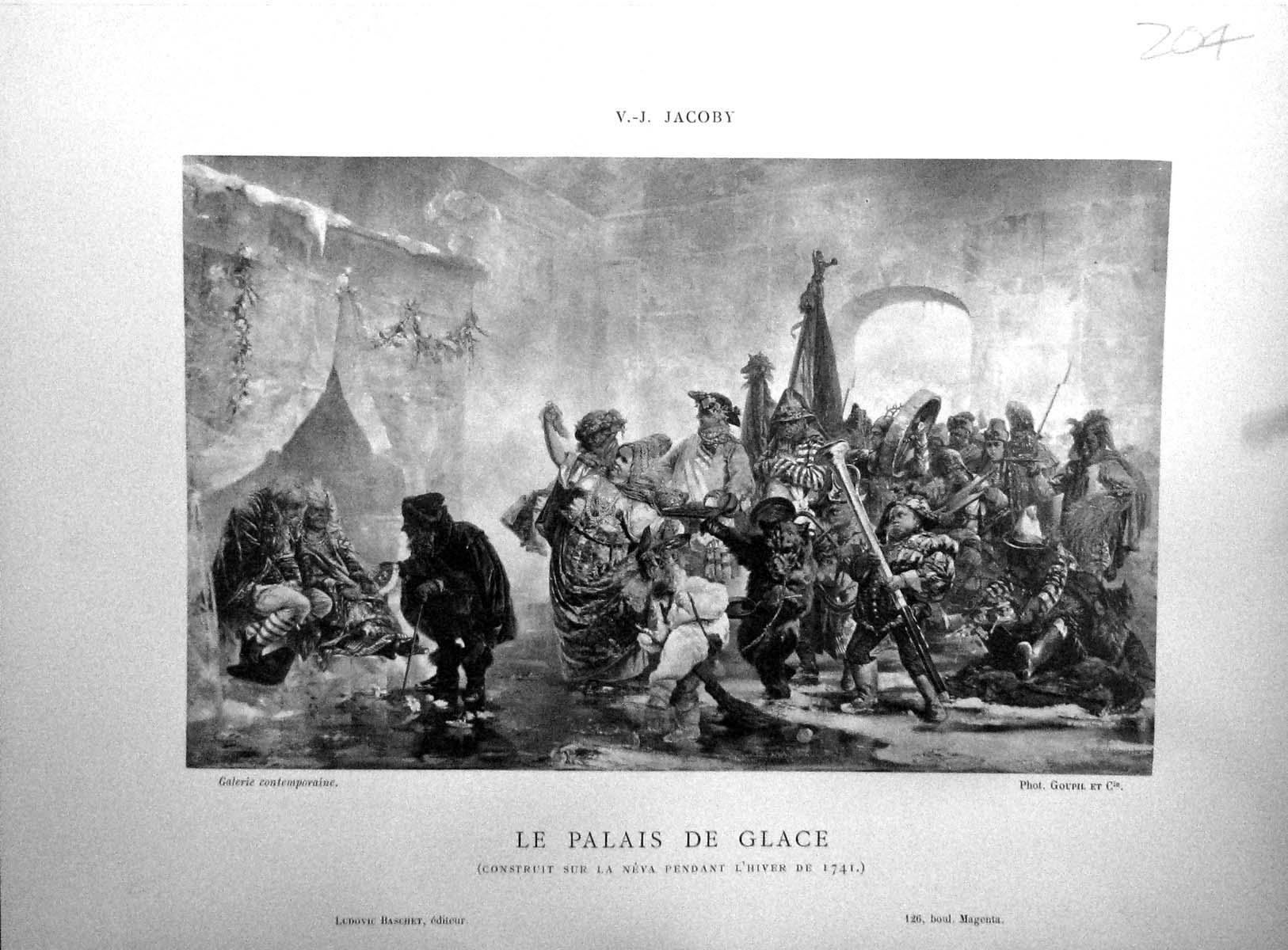 Old Print Galerie Contemporaine 1879 Baschet Palais Glace Jacoby Fantasy 19th
