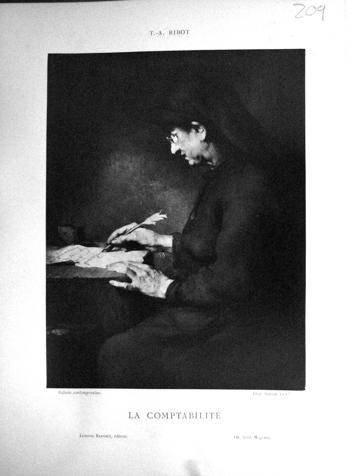 Old Print Galerie Contemporaine 1879 Baschet Compatabilite Theodule Ribot 19th