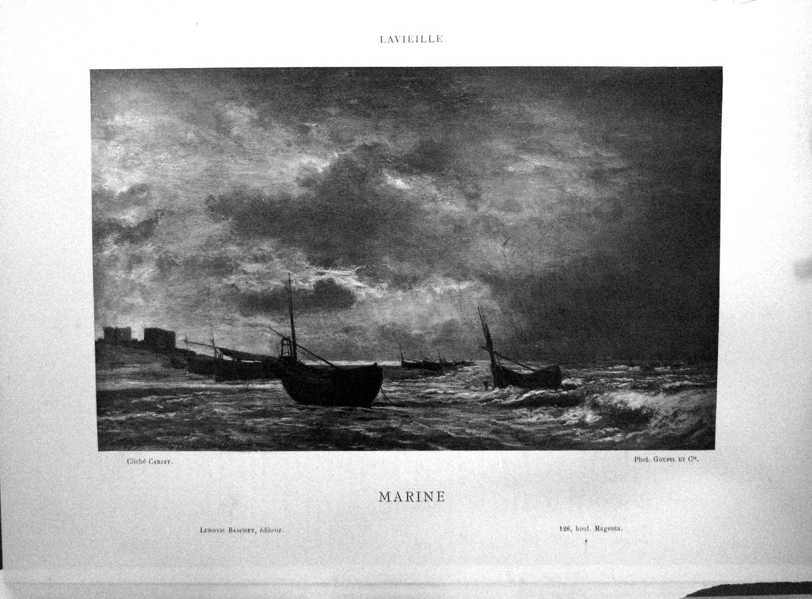 Old Lavieille Marine Moonlight Boats Galerie Contemporaine 1879 Basch Victorian