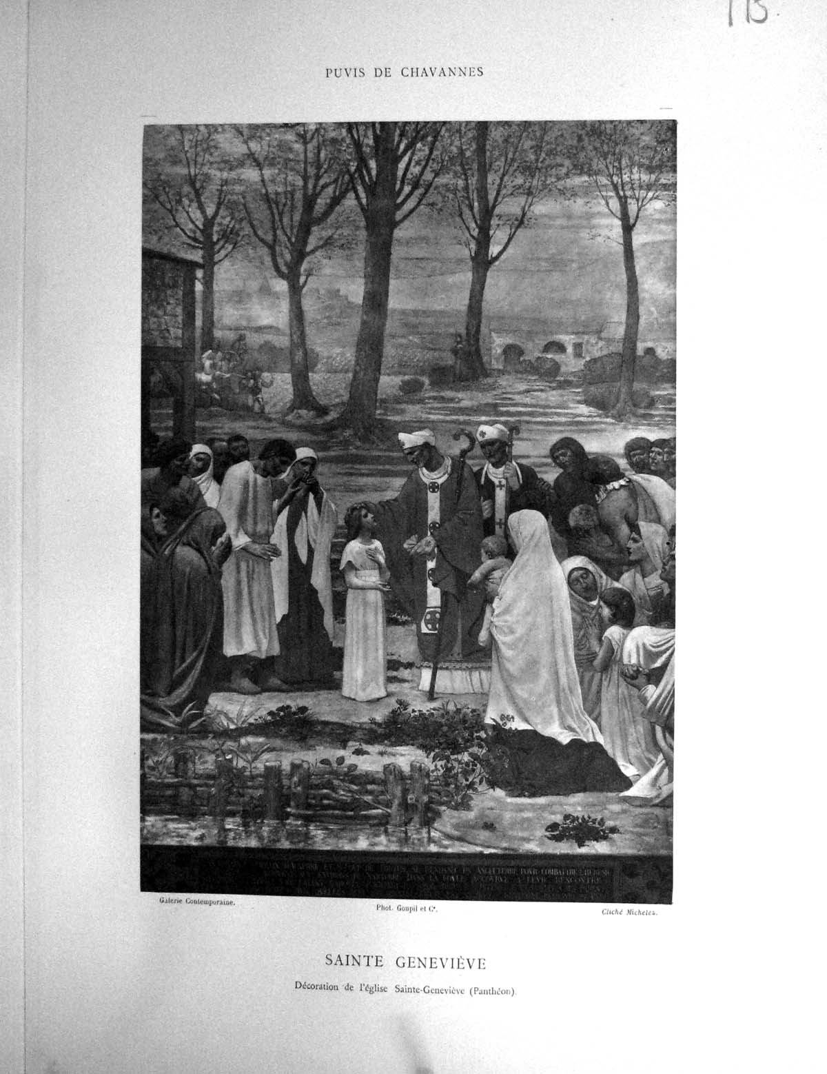 Old Galerie Contemporaine C1822 Lacroix Sainte Genevieve Puvis Chavan 19th