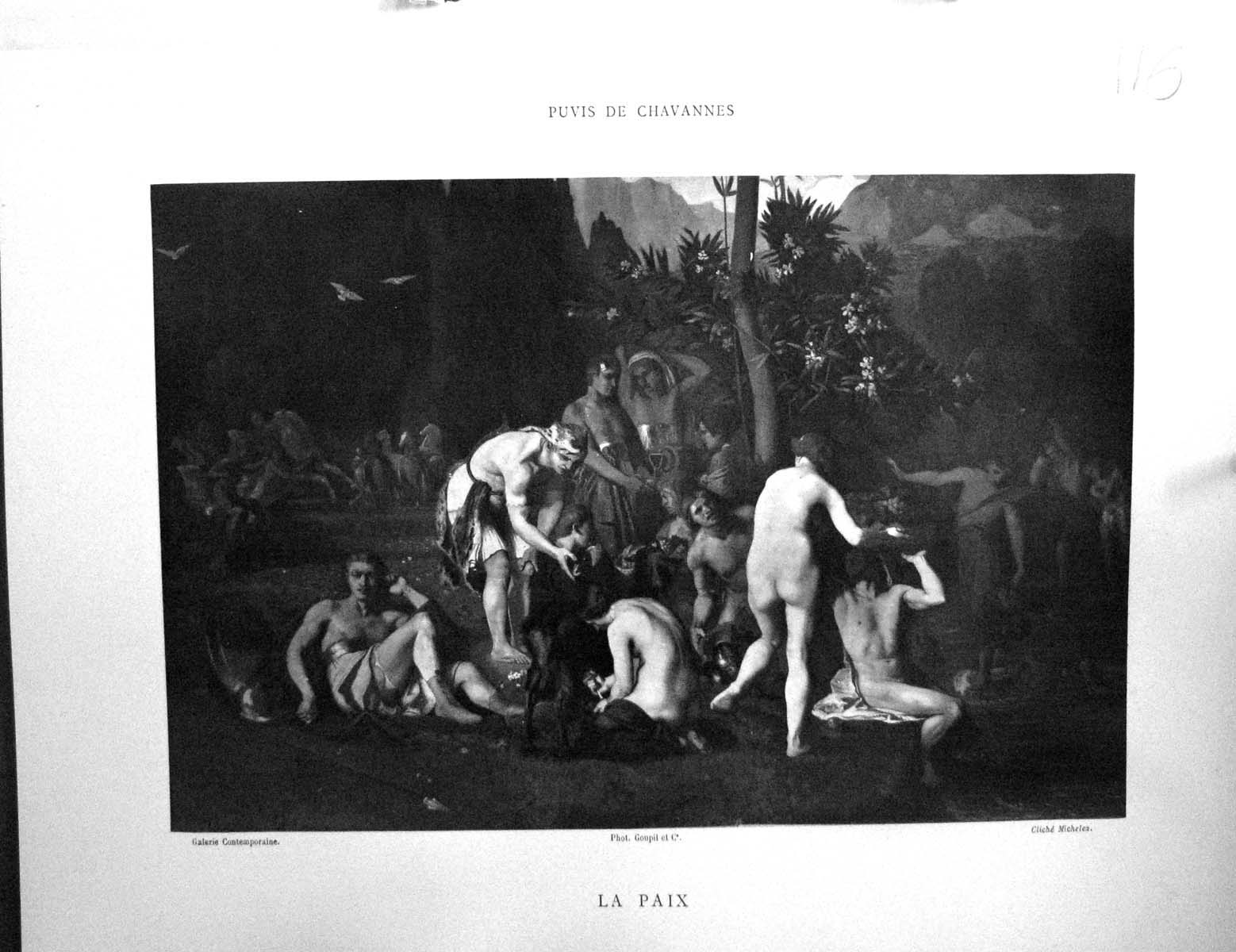 Old Print Galerie Contemporaine C1822 Lacroix Puvis Chavannes La Paix Peo 19th