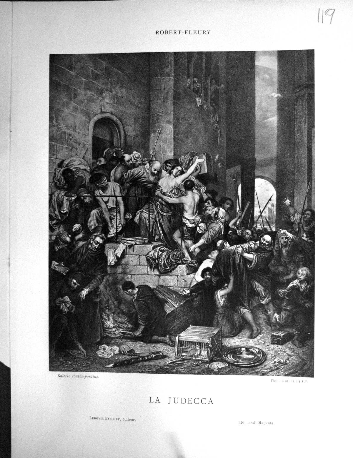 Old Galerie Contemporaine C1822 Lacroix Robert-Fleury Judecca Battle 19th