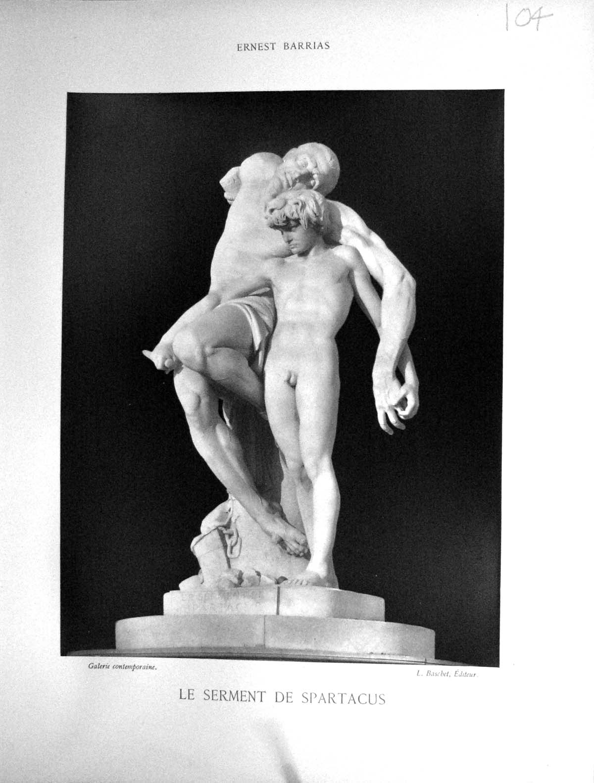 Old Galerie Contemporaine C1876 Baschet Serment Spartacus Ernest Barr Victorian
