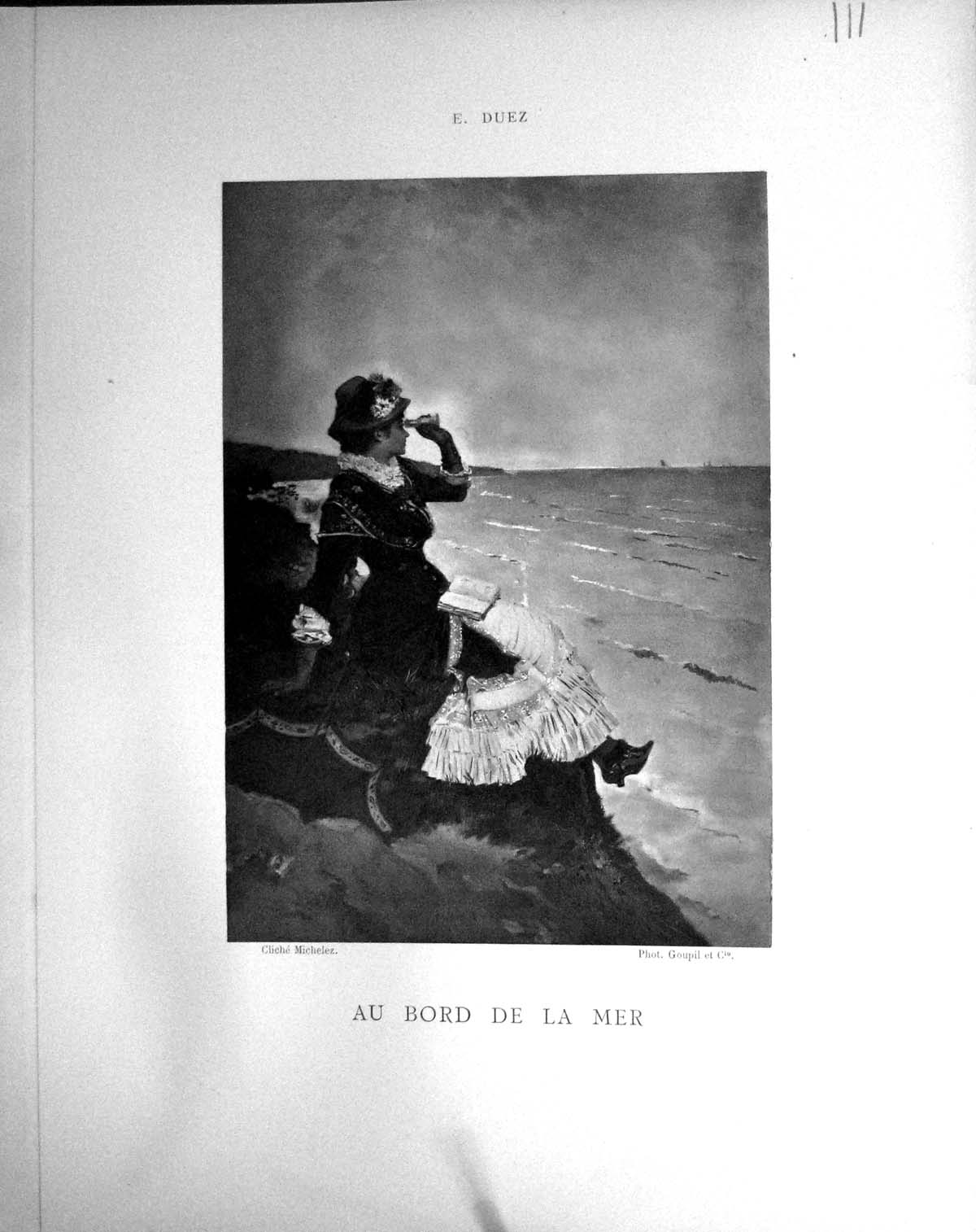 Old Galerie Contemporaine C1876 Baschet Ernest-Ange Duez Lady Mer Ske Victorian