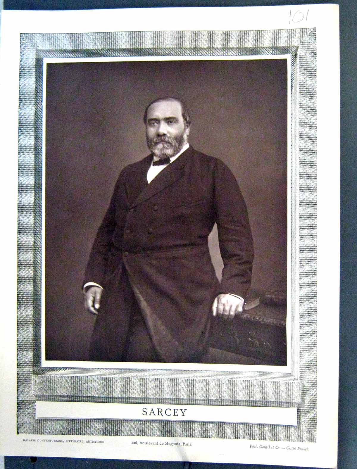 Old Print Francisque Sarcey Autograph Galerie Contemporaine C1890 Lacroix 19th