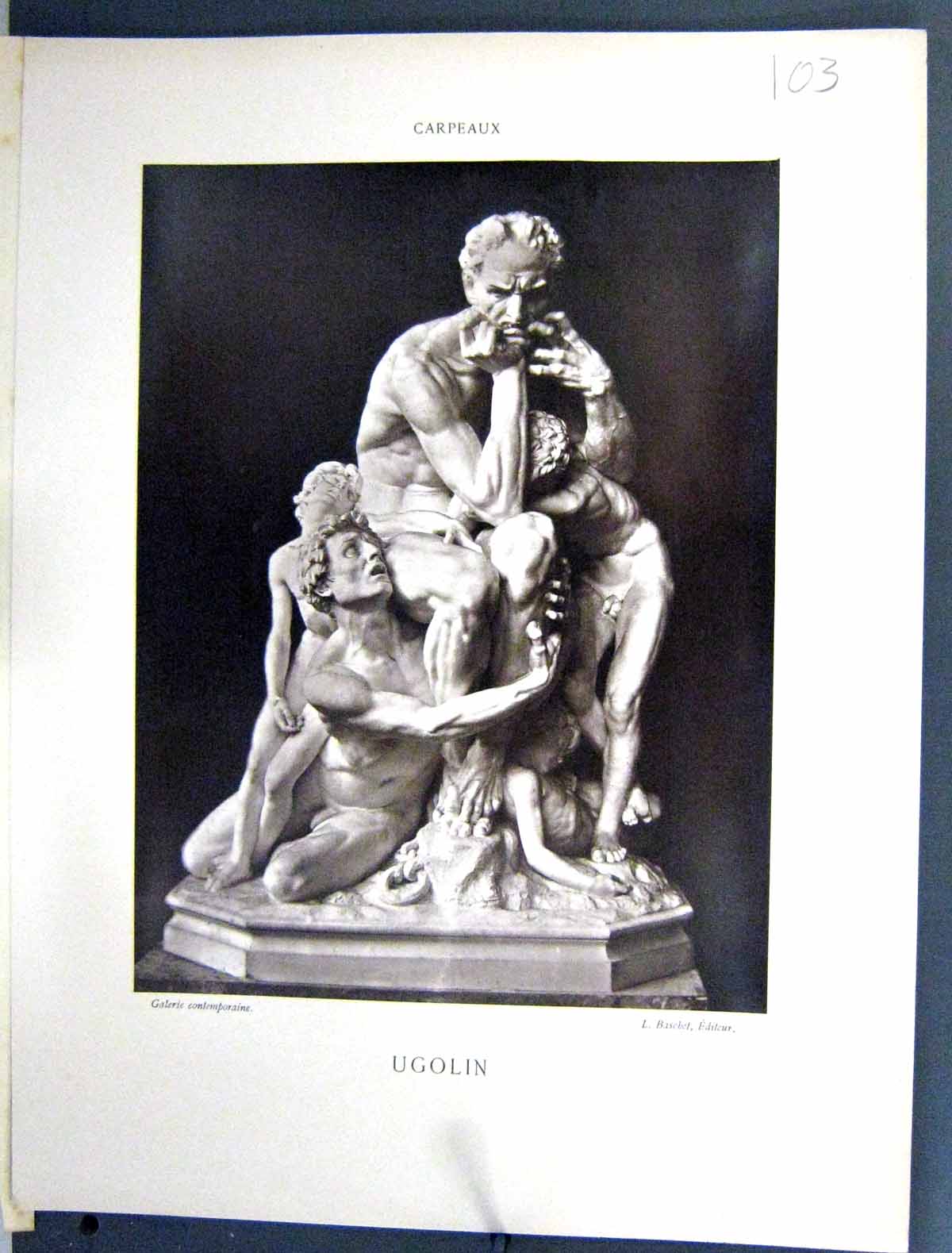 Old Galerie Contemporaine C1890 Lacroix Carpeaux Ugolin Sculpture Bas Victorian