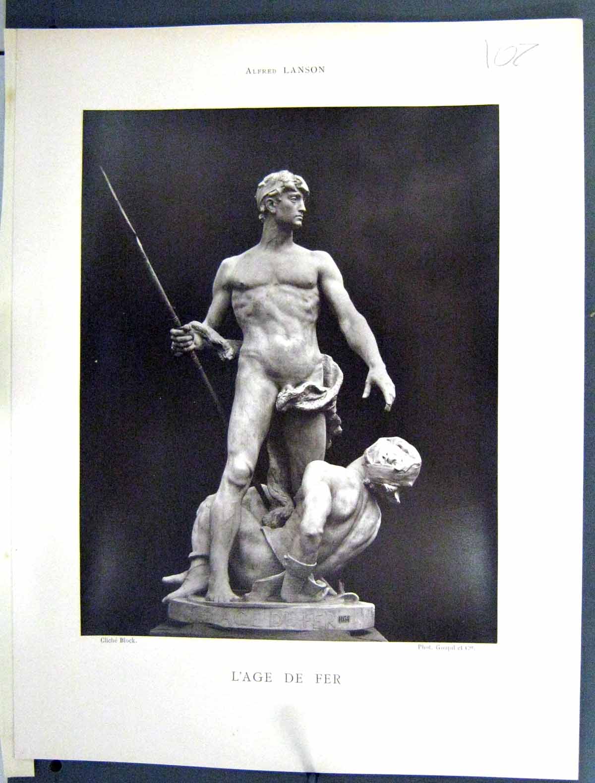 Old Galerie Contemporaine C1890 Lacroix Alfred Lanson L'Age Fer Sculp Victorian
