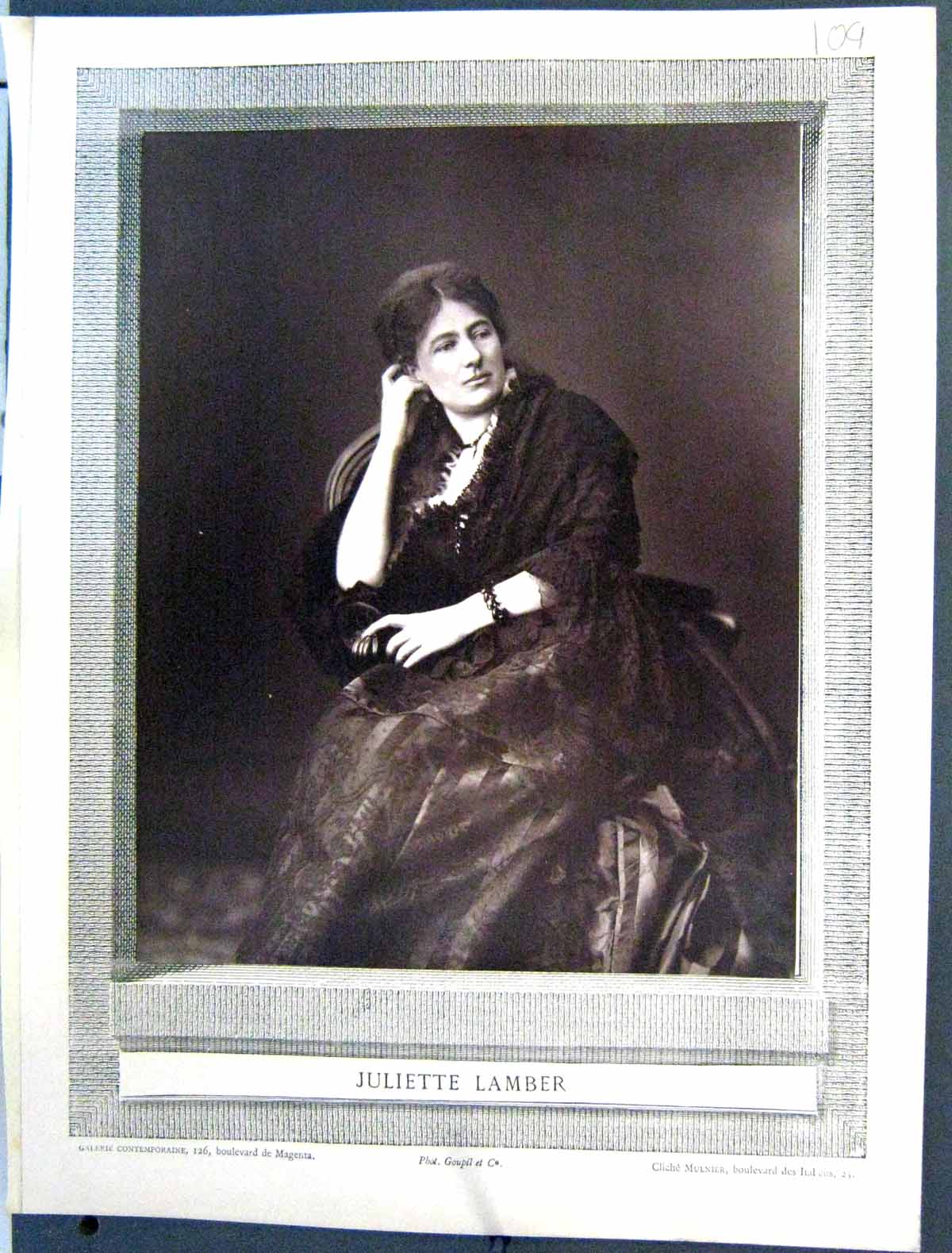Antique Print Galerie Contemporaine C1890 Lacroix Juliette Lamber Autograph