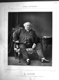 Antique Old Print Galerie Contemporaine C1876 Baschet Jules Janin Autograph