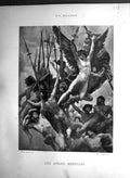Old Galerie Contemporaine C1876 Baschet Anges Rebelles Angels Sketch Victorian