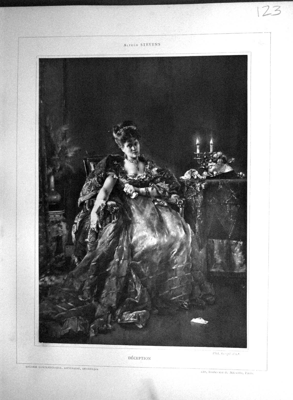 Old Galerie Contemporaine C1876 Baschet Alfred Stevens Deception Lady Victorian