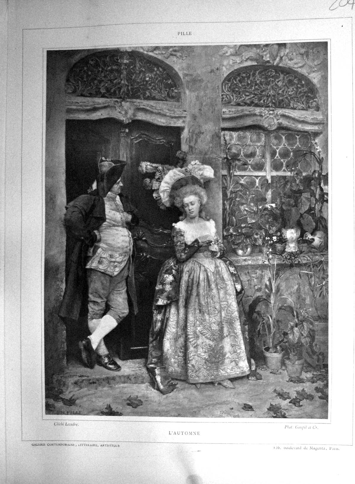 Old Galerie Contemporaine C1876 Baschet Pille L'Automne Romance Sketc Victorian