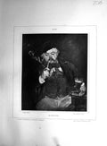 Old Galerie Contemporaine C1876 Baschet Manet Le Bon Bock Boy Sketch Victorian