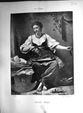 Old Galerie Contemporaine C1876 Baschet Jeune Mere Lady Spinning Whee Victorian