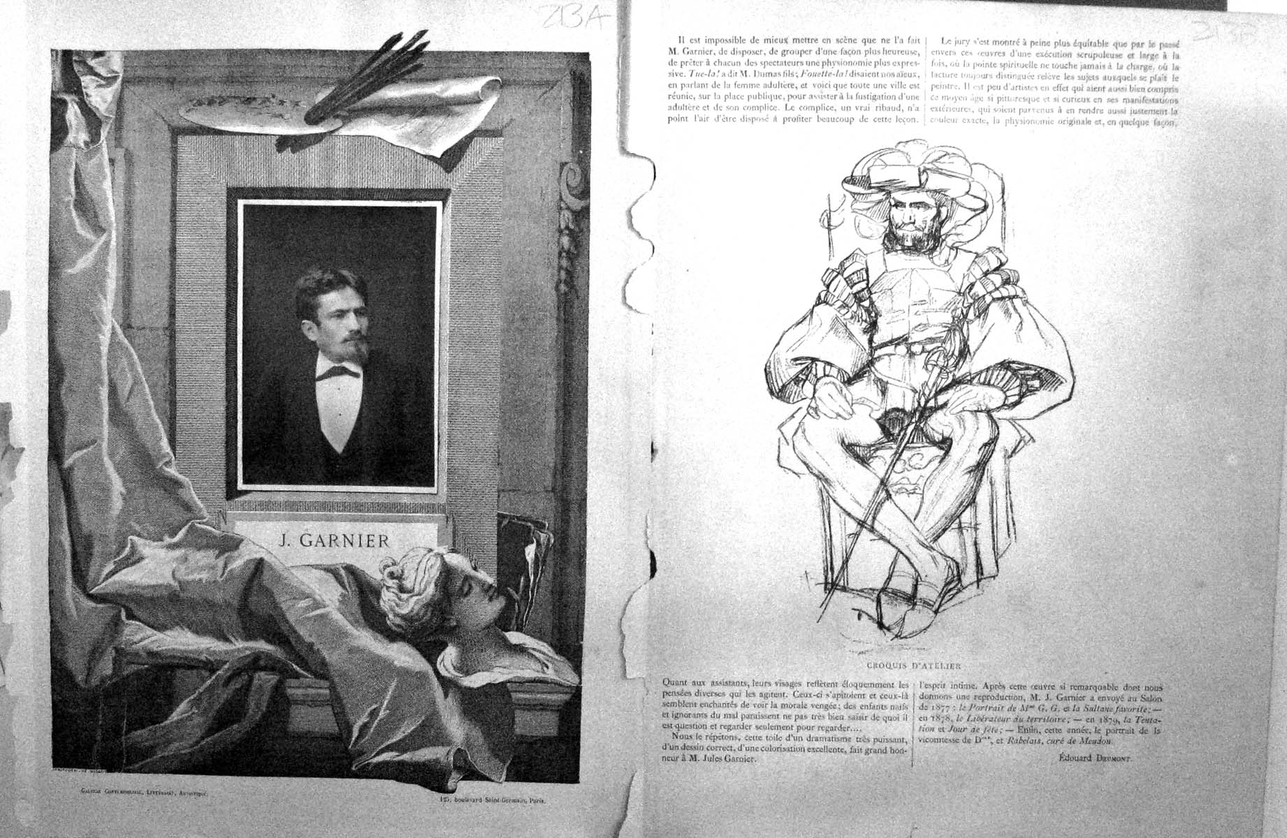 Old Print Galerie Contemporaine C1876 Baschet Garnier Croquis D'Atelier 19th