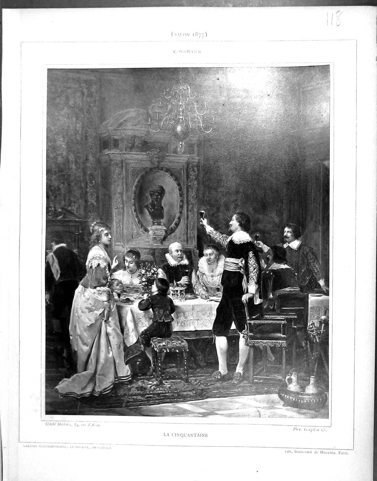 Old Cossmann Galerie Contemporaine C1877 Baschet Cinquantaine Dinner Victorian