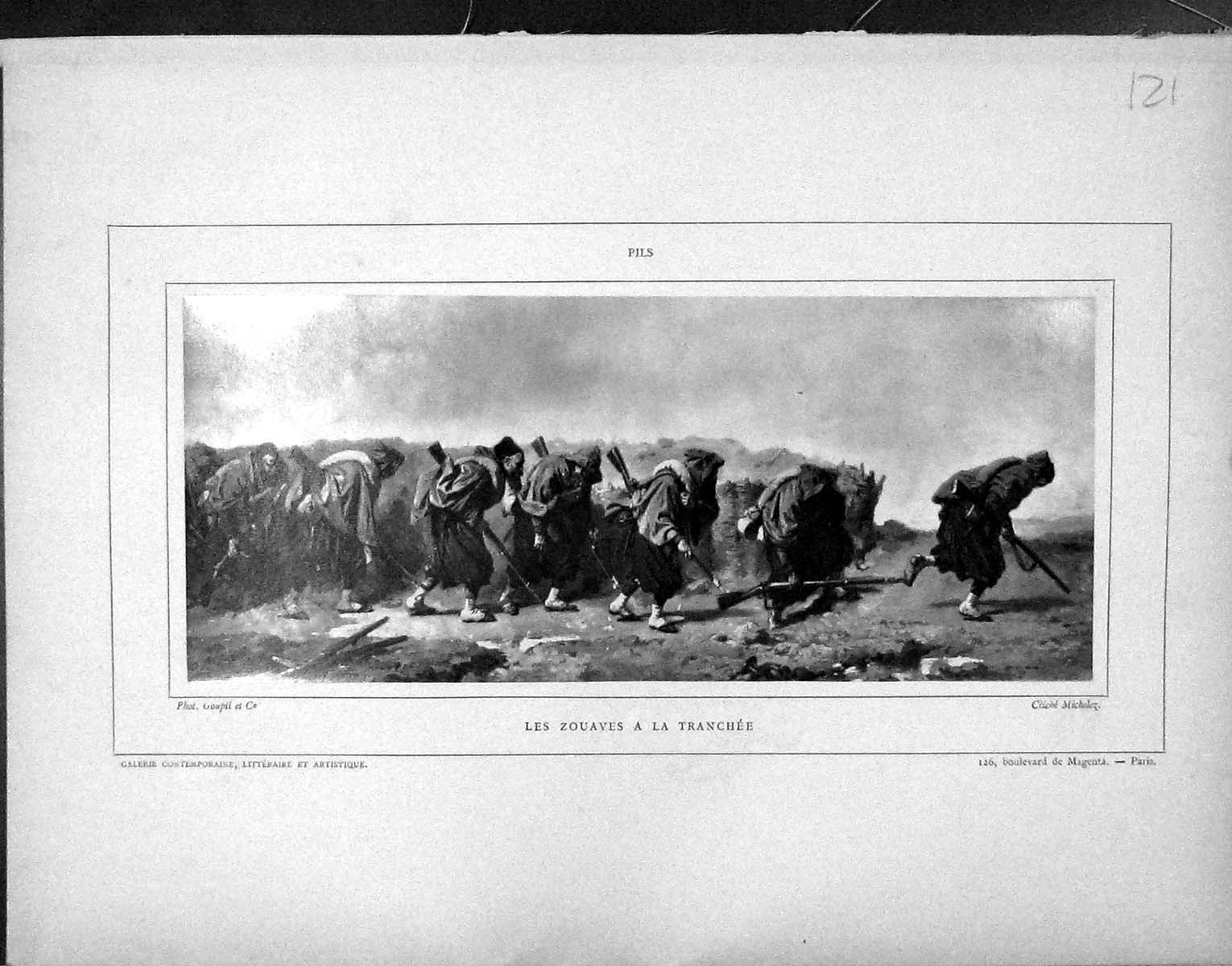 Old Galerie Contemporaine C1877 Baschet Pils Sketches Zouaves Tranche Victorian