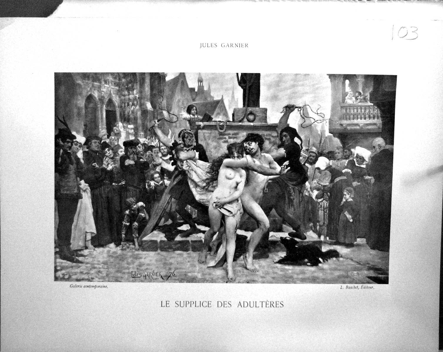 Old Galerie Contemporaine C1877 Baschet Jules Garnier Supplice Adulte Victorian