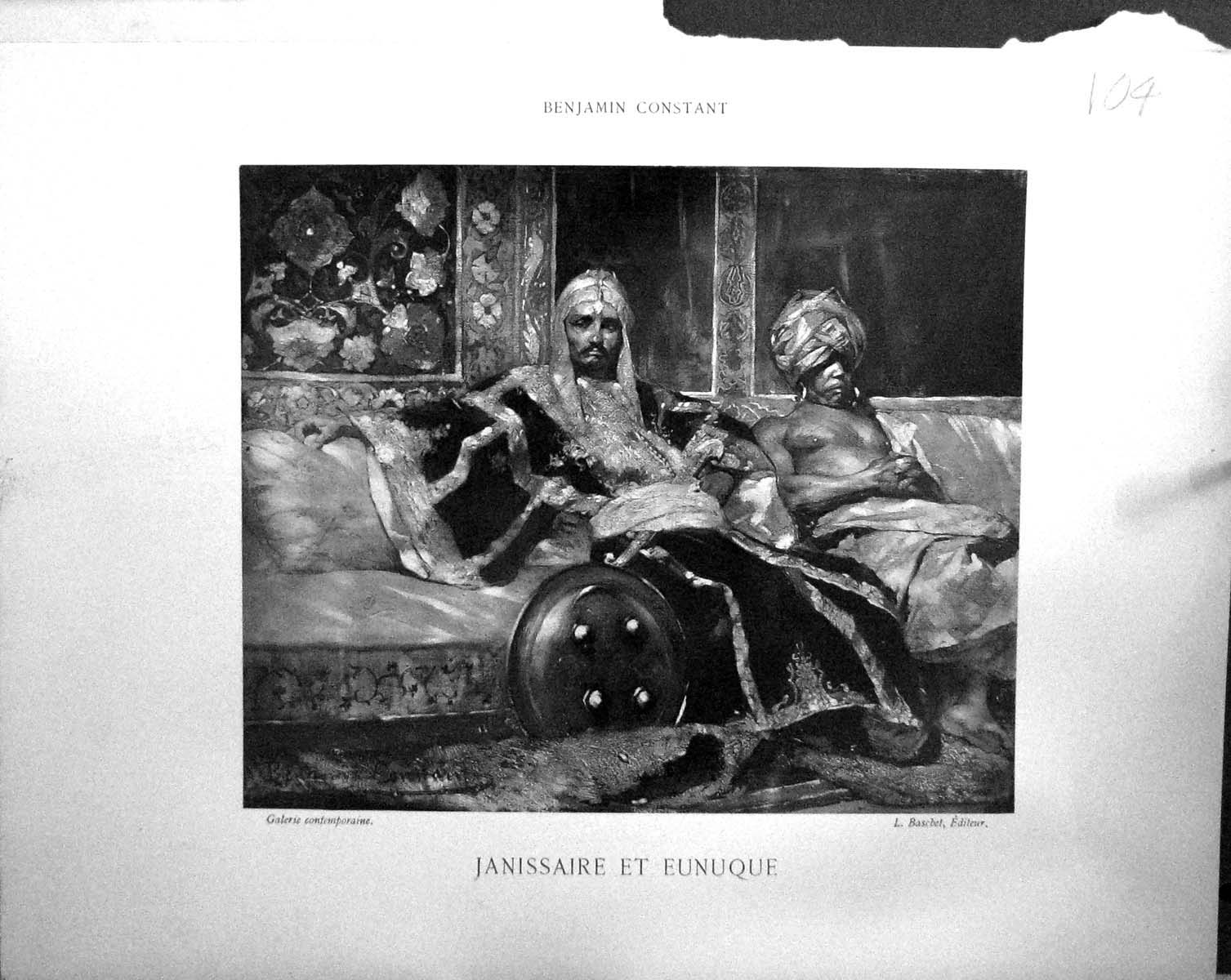Old Galerie Contemporaine C1877 Baschet Benjamin Constant Janissaire Victorian