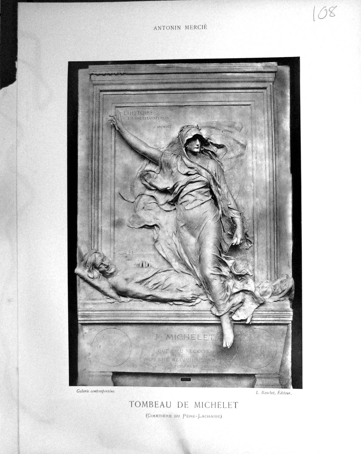 Old Galerie Contemporaine C1877 Baschet Tombeau Michelet Antonin Merc Victorian