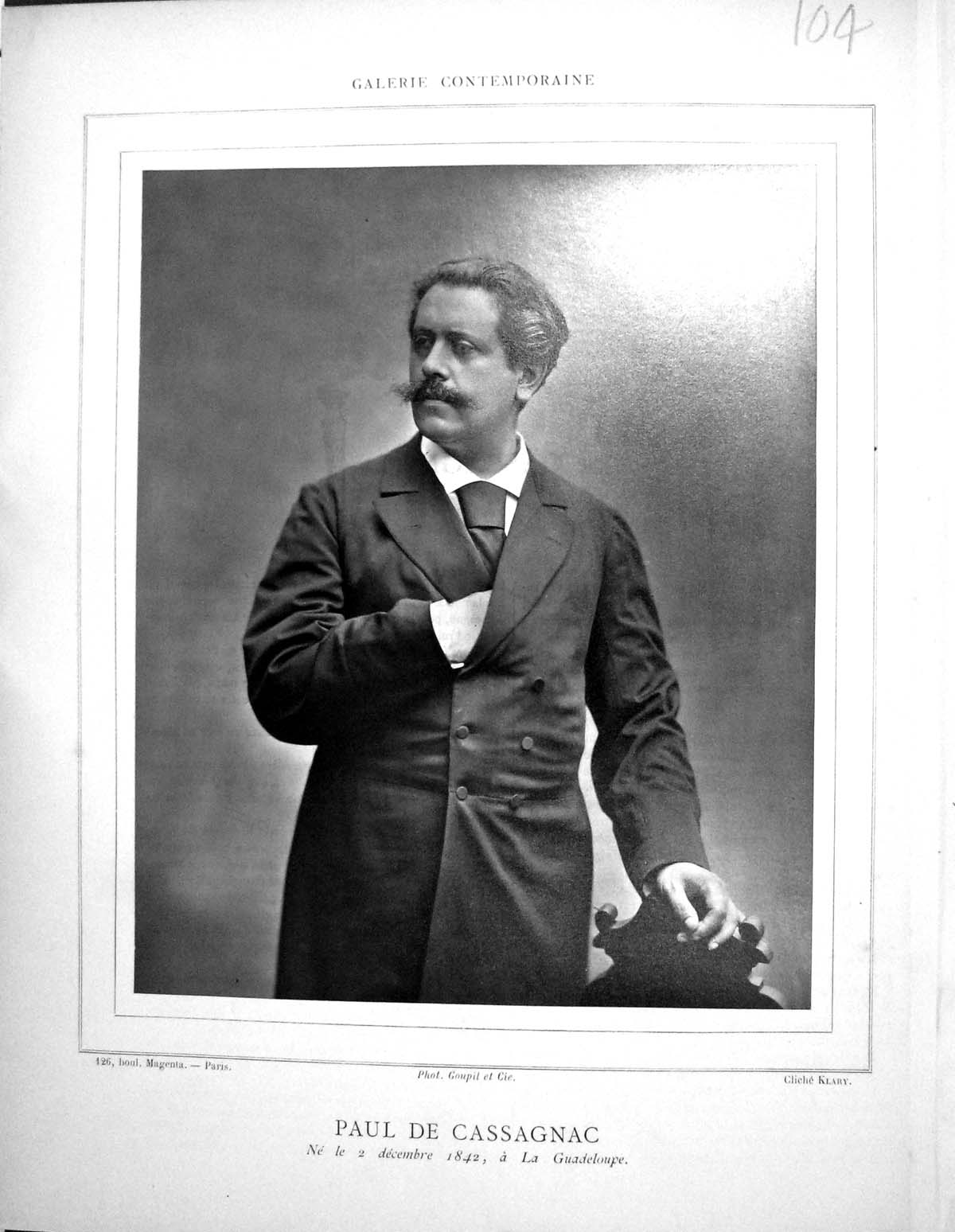 Old Print Galerie Contemporaine 1879 Baschet Paul De Cassagnac Autograph 19th