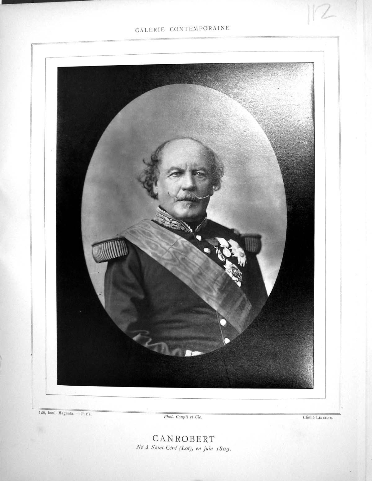 Old Print Galerie Contemporaine 1879 Baschet Marechal Canrobert Autograph 19th