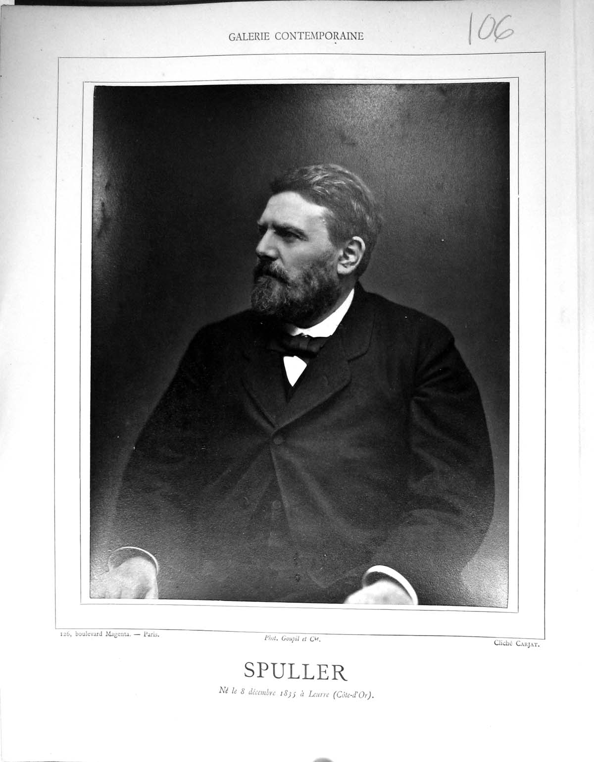 Old Print Galerie Contemporaine 1878 Baschet Spuller Photograph Autograph 19th
