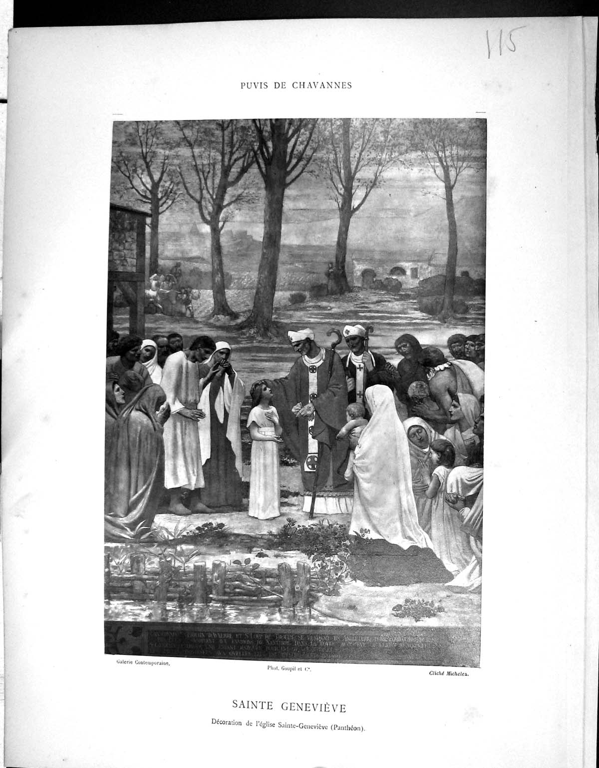 Old Galerie Contemporaine 1878 Baschet Sainte Genevieve Puvis Chavann Victorian