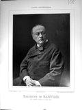 Old Print Galerie Contemporaine 1880 Baschet Theodore Banville Autograph 19th