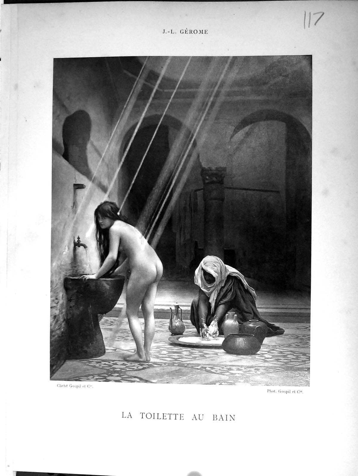 Old Galerie Contemporaine 1880 Baschet Gerome Toilette Bain Lady Bath Victorian