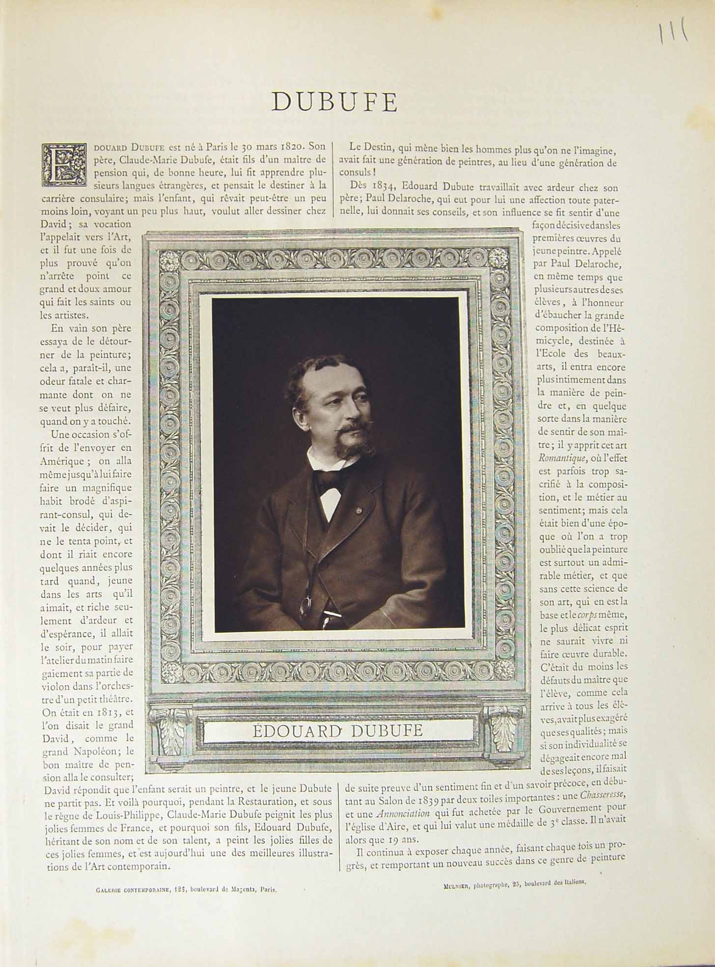 Old Galerie Contemporaine C1874-78 Lacroix Edouard Dubufe Esclave Cir Victorian