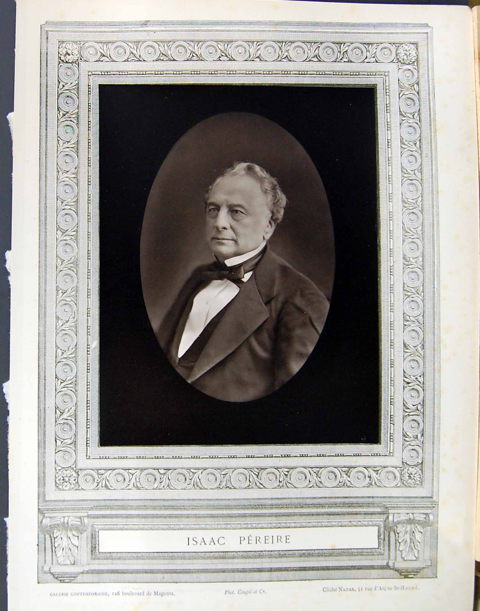 Old Print Galerie Contemporaine C1874-78 Lacroix Isaac Pereire Autograph 19th