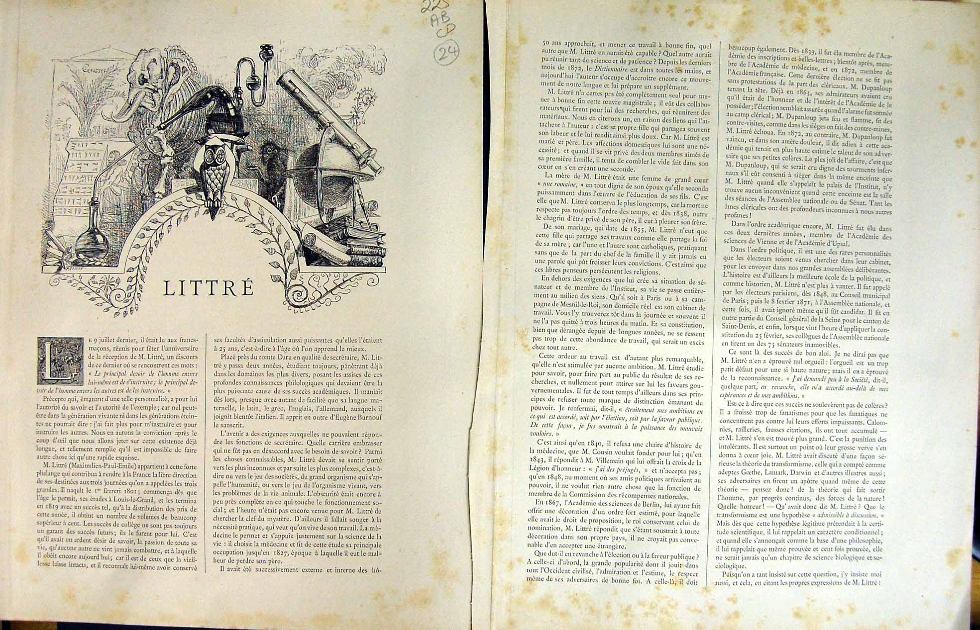 Antique Old Print Galerie Contemporaine C1874-78 Lacroix Littre Louis Narval