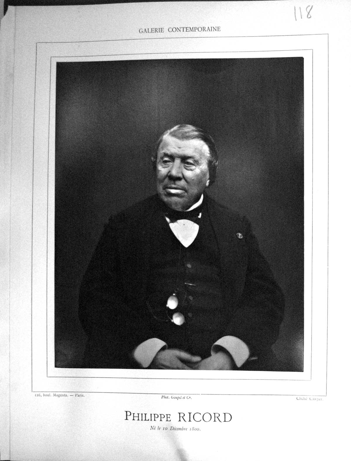 Antique Print Galerie Contemporaine 1875 Lacroix Philippe Ricord Autograph 19th