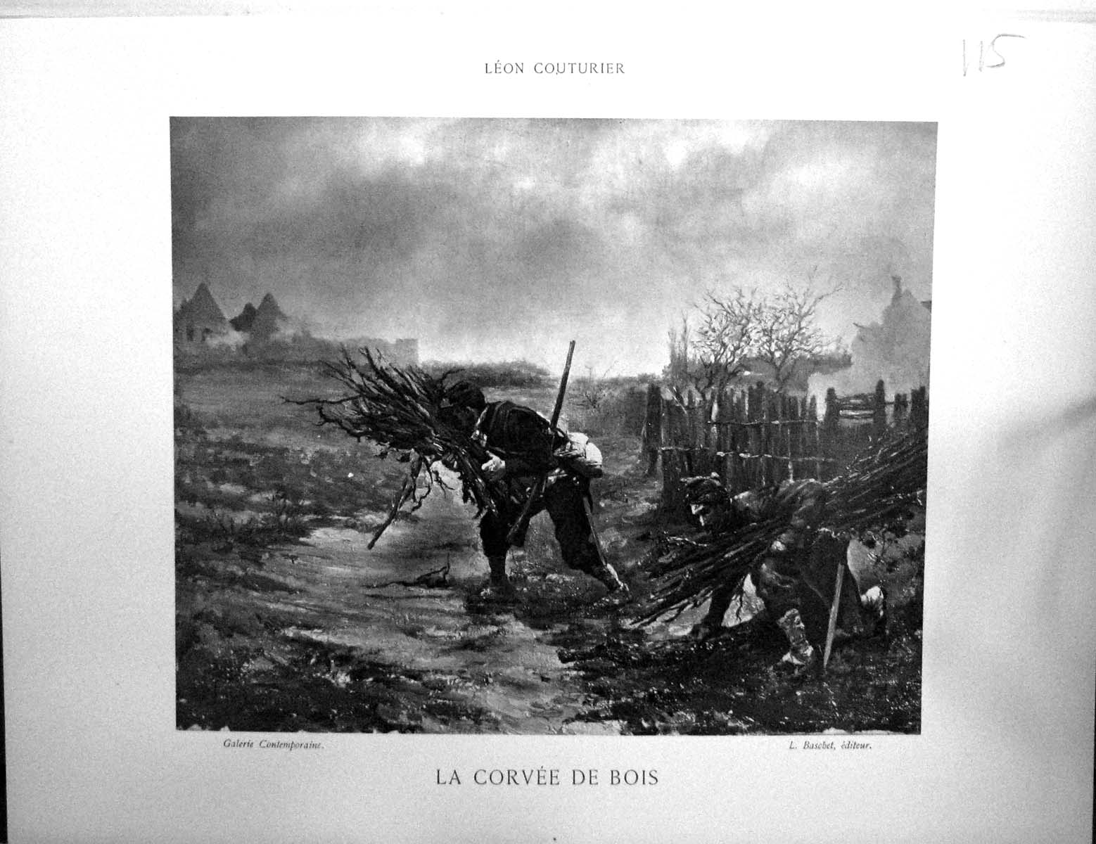 Old Galerie Contemporaine C1876 Lacroix Leon Couturier Corvee De Bois Victorian
