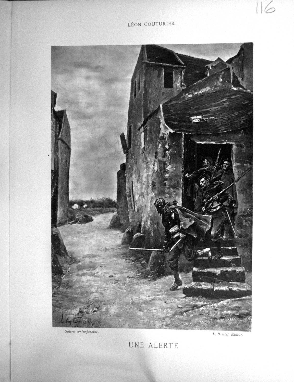 Old Galerie Contemporaine C1876 Lacroix Leon Couturier Une Alerte Sol Victorian
