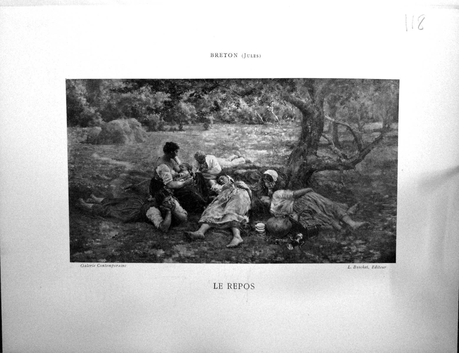 Old Galerie Contemporaine C1876 Lacroix Jules Breton Le Repos Picnic Victorian