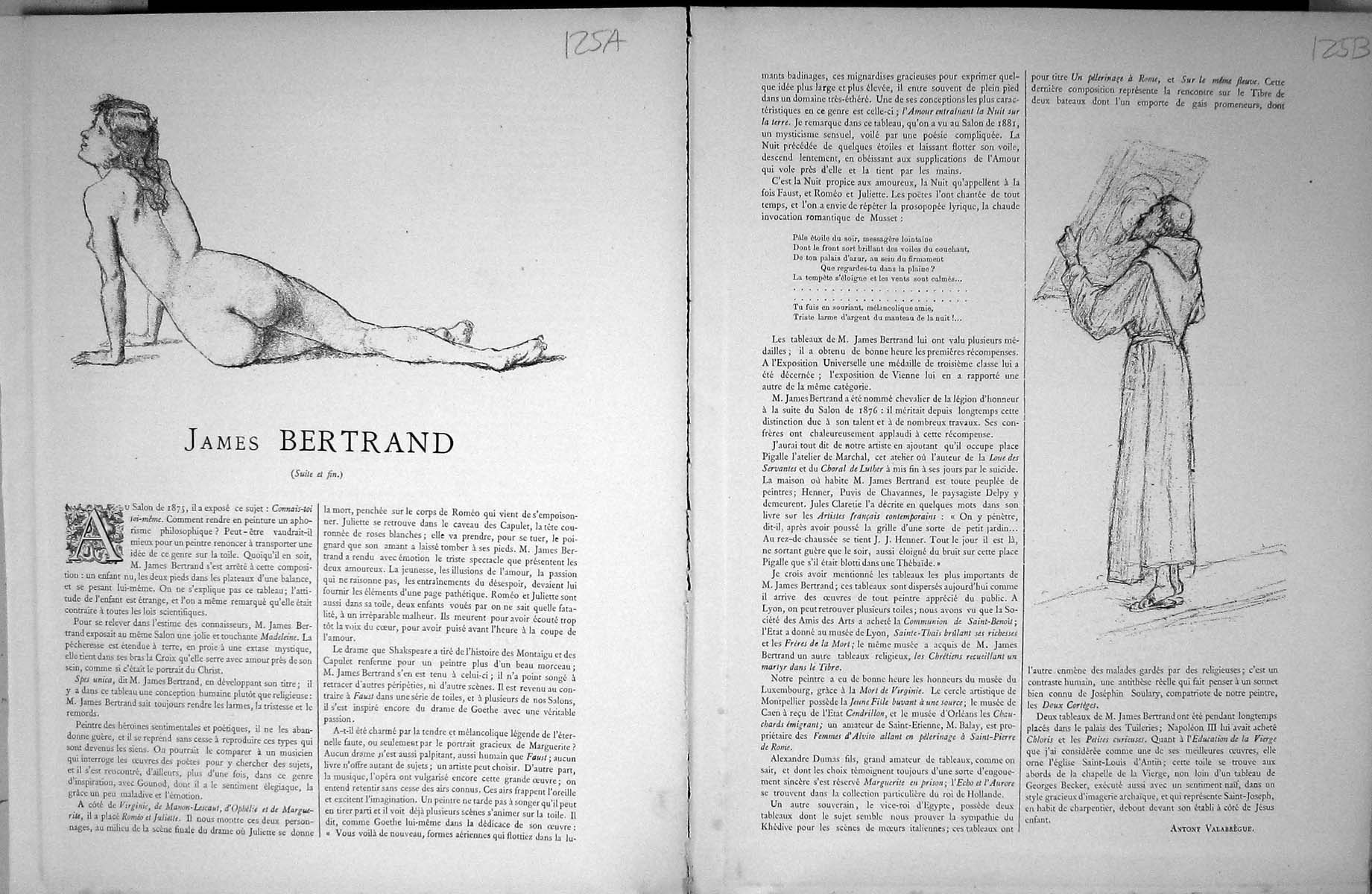 Old Galerie Contemporaine C1876 Lacroix James Bertrand Sketch Marguer 19th