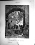 Antique Print Galerie Contemporaine 1877 Baschet Detaille Chateau Siers War