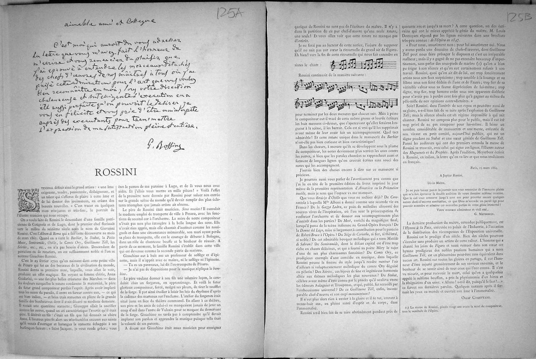 Antique Print Galerie Contemporaine 1877 Baschet Rossini Music Notes Kyrie