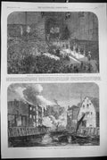 Old 1864 Crystal Palace Prizes London Rifle Brigade Fire Dockhead Ber Victorian