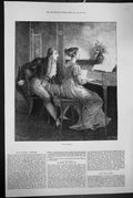 Original Old Antique Print 1872 Song Lady Man Pianoforte Music 19th