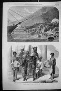 Old 1864 War Assault Battery Simonosaki Indian Harlequin Playing Tige Victorian