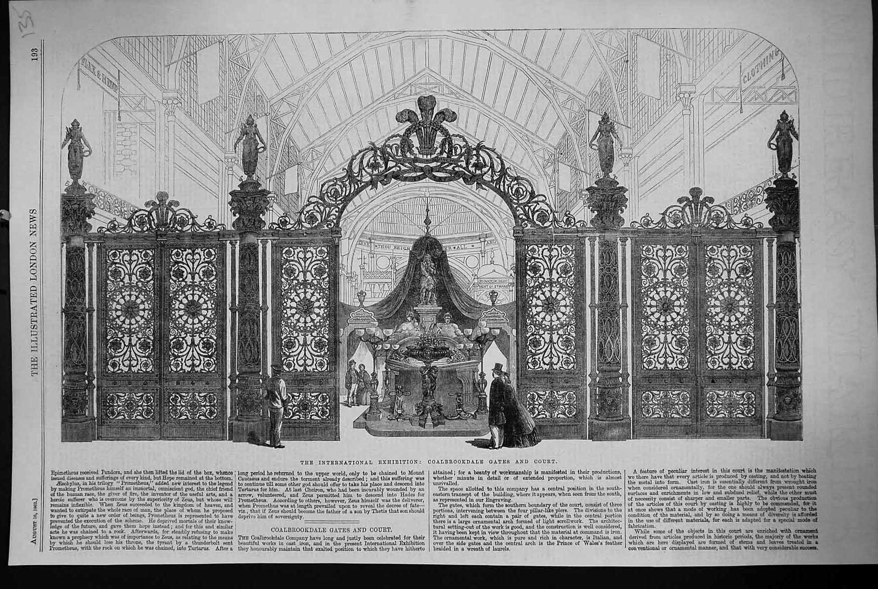 Old 1862 International Exhibition Coalbrookdale Gates Court Architect Victorian